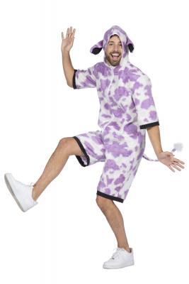 W5901-A-46 weiß-lila Herren Kuh Kuhhose Kuhkostüm Kuhlatzhose Gr.46 - 1