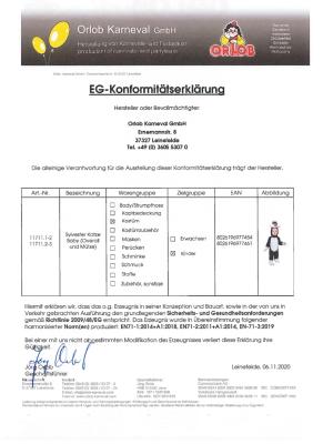 O11711-2-3 schwarz-weiß Baby Kleinkinder Kinder Sylvester Katzen Kostüm Gr.2-3 Jahre - 1