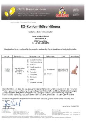 O11715-2-3 braun-schwarz Baby Kleinkinder Kinder Scooby Doo Hunde Kostüm Gr.2-3 Jahre - 1