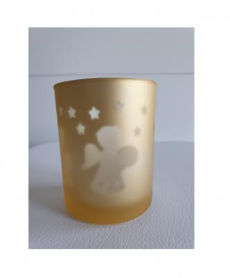 Gi224-klein gold Teelicht aus Glas Motiv Engel Gilde - 1
