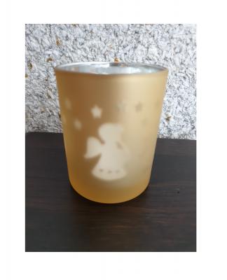 Gi224-klein gold Teelicht aus Glas Motiv Engel Gilde - 2