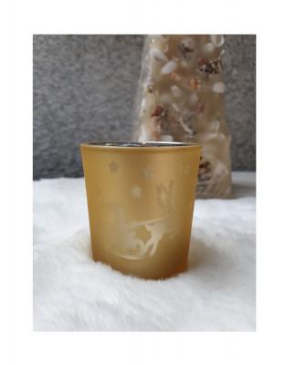 Gi225-klein gold Teelicht aus Glas Motiv Schlitten Gilde - 0