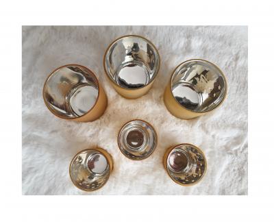 Gi227 gold Teelicht aus Glas Motiv Tannenbaum Gilde - 3