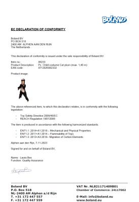 B88066-140 schwarz Kinder Katzen Kostüm Gr.bis max.140 cm Körpergröße - 2