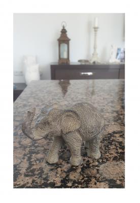 Gi6 grau beige Elefant Gilde Innenraum Dekoration Dekofigur - 1