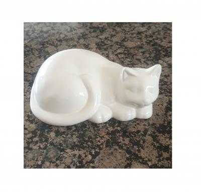 Gi183 weiß Katze aus Keramik Gilde Innenraum Dekoration Dekofigur