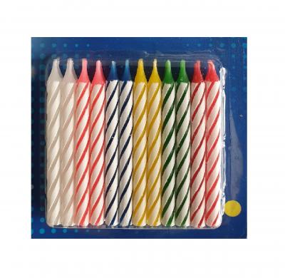 Ri5053 bunt-weiß Geburtstags Kerzen mit Halter Happy Birthday - 1