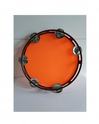 Fu56047 orange Tamburin Schellen Rassel - 0