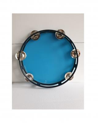 Fu56047 blau Tamburin Schellen Rassel - 0