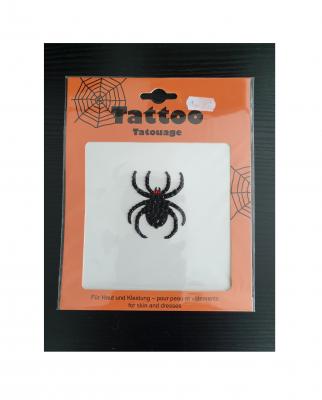 K8835 schwarz Pailletten Tattoo Spinne zum Aufkleben