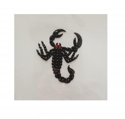 K8832 schwarz Pailletten Tattoo Skorpion zum Aufkleben - 1