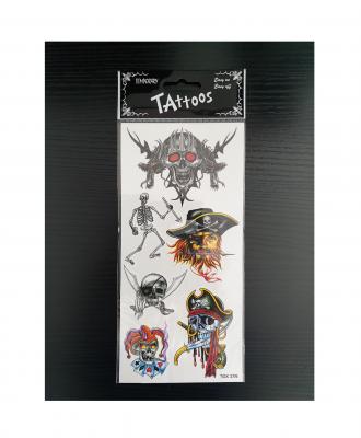 K88208809-6 bunt Piraten Halloween Tattoos - 0