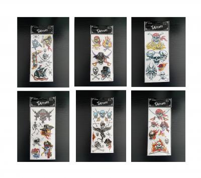 K88208809-6 bunt Piraten Halloween Tattoos - 1