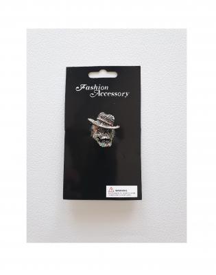 W30220 alt-silber bunt Herren Totenkopf Piraten Ring - 0