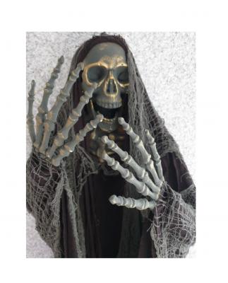 K325353 braun-grau Fetzen Skelett zum hängen Halloween