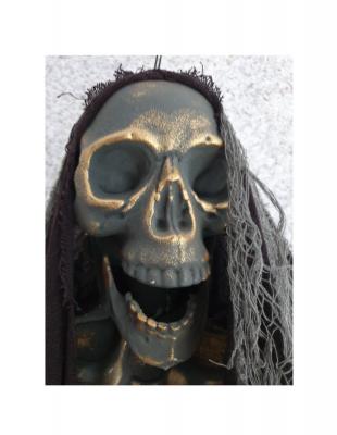 K325353 braun-grau Fetzen Skelett zum hängen Halloween - 1