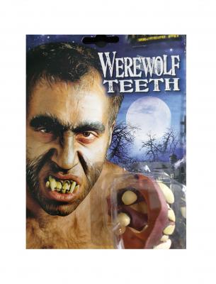 Fu4094F beige-braun Gruselige Vampir und Werwolf Zähne - 1