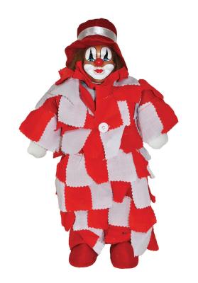 Fu55047 rot-weiß Fetzen Clown Pietro Spaßmacher - 0