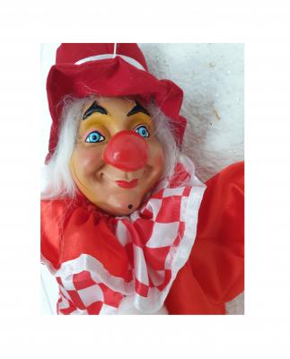 Fu55045 rot-weiß Clown Barny Deko Clown auf Schaukel - 1