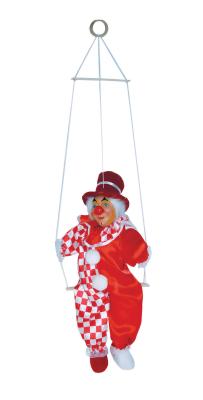 Fu55045 rot-weiß Clown Barny Deko Clown auf Schaukel - 2