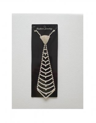 O286066 silberfarbend Damen Party Krawatten Kette - 0