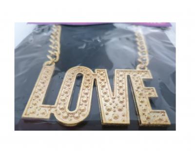 O53395 goldfarbend Damen Herren Kette Love - 1