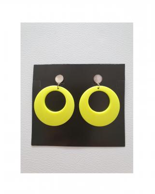O471224 neon-gelb Damen Ohr Klipps Hippie Schmuck - 0