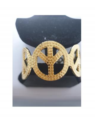 O31807 goldfarbend Damen Peace Armband Hippieschmuck - 1