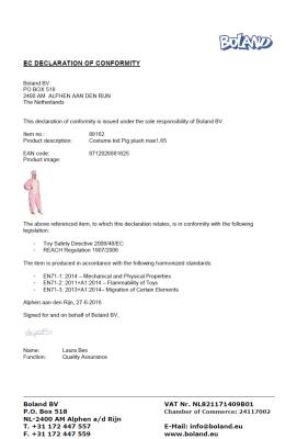 B88008-165 rosa Kinder Mädchen Junge Damen Herren Schwein Schweine Pig Kostüm-Overall bis max.165 cm Körpergröße - 2