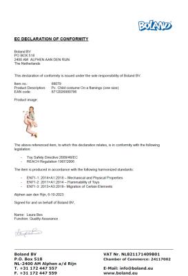 B88079 rosa Kinder Junge Mädchen Flamingo-Vogel Kostüm Plüsch-Reittier Reitflamingo - 2