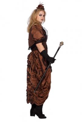 W4403-56 braun-schwarz Damen Rokoko Steampunk Burlesque Kleid Gr.56 - 4