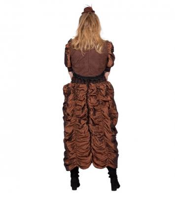 W4403-56 braun-schwarz Damen Rokoko Steampunk Burlesque Kleid Gr.56 - 5