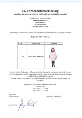 O5543-104 beige Kinder Mädchen Junge Schaf Weste Lamm Kostüm Gr.104 - 3