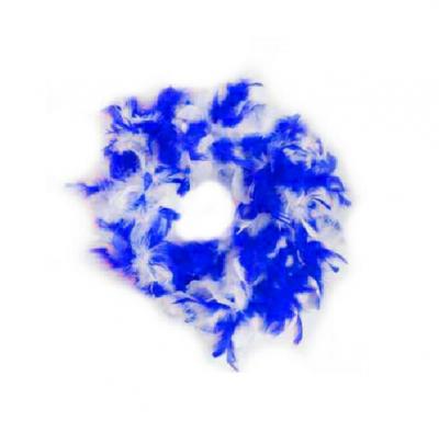 O45190-18-81 blau-weiß mix Federboa Boa Federstola ca.1,80m lang ca.65g