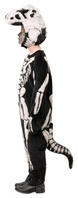 O5524-128 schwarz-weiß Kinder T-Rex Skelett Halloween Kostüm Gr.128 - 1