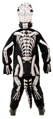 O5524-140 schwarz-weiß Kinder T-Rex Skelett Halloween Kostüm Gr.140 - 2