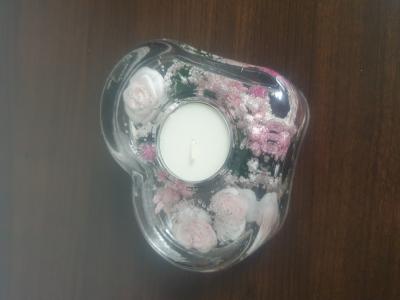 Gi12a rosa Pretty Rose Schöne Rose Teelichthalter Herzform Gilde - 1