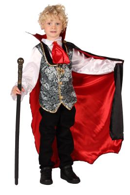T3780 Kinder Junge Dracula Kostüm Stab und Halskette - 0