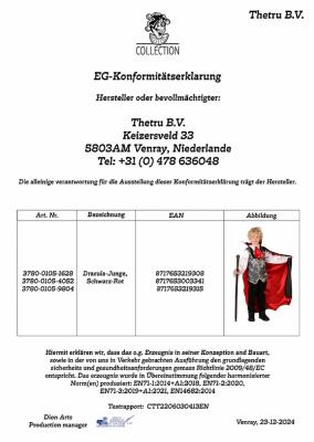 T3780 Kinder Junge Dracula Kostüm Stab und Halskette - 2