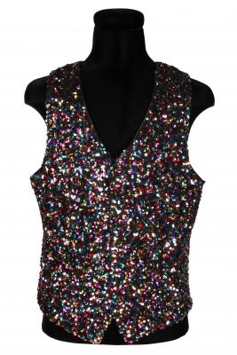 T3576-9900 bunt Multicolor Herren Pailletten Weste - 0
