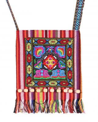 T3862-0500 rot Damen Hippie Tasche Umhängetasche