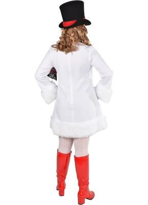 M222199-S-M weiß Damen Schneefrau Schneemann Kleid Weihnachts Kostüm Gr.S-M=36-40 - 1