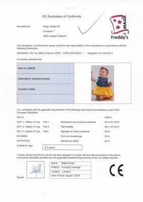 M220026-92 gelb-blau Kinder Baby Märchenprinzessin Kleid Prinzessin Gr.92 - 1