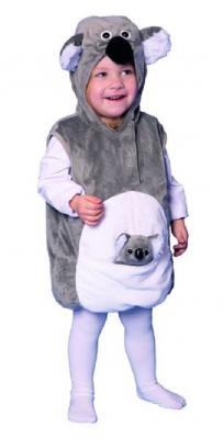 Oh2051-104-110 grau-weiß Koala Weste Koalakostüm Koalabär Koalabärkostüm Gr.104-110 - 0