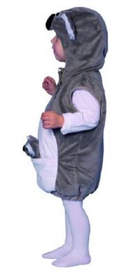 Oh2051-104-110 grau-weiß Koala Weste Koalakostüm Koalabär Koalabärkostüm Gr.104-110 - 1