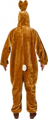 O1127D-160-175 braun-weiß Damen Herren Hasen Kostüm Bunny Overall Gr.160-175 - 2