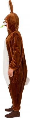 O1127 braun-weiß Damen Herren Hasen Kostüm Bunny Overall - 1