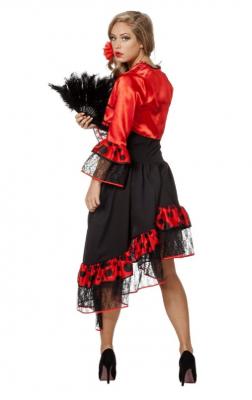 W4269-52 schwarz-rot Damen Spanierin-Seniora-Seniorita Kostüm-Kleid Gr.52 - 2