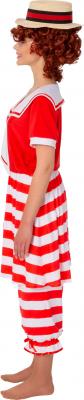 O9703-48-XXL rot-weiß Damen retro Badekleid gestreifter Zweiteiler 2tlg. Gr.XXL - 1