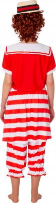 O9703-48 rot-weiß Damen retro Badekleid gestreifter Zweiteiler 2tlg. - 2